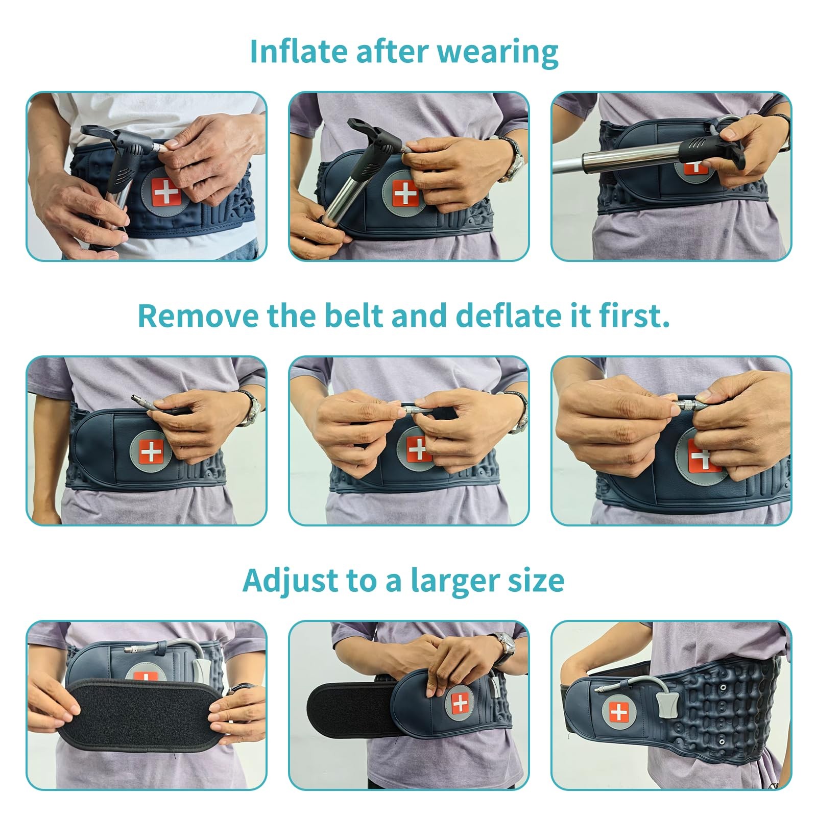 Decompression Back Belt, Lumbar Traction Belt Inflatable, Spinal Decompressio…