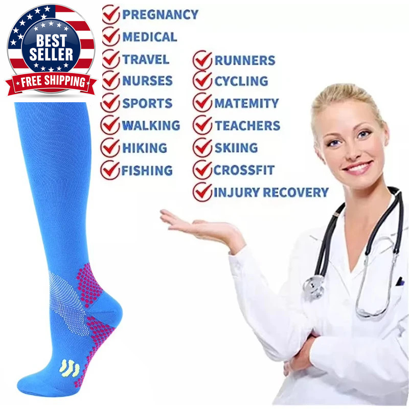 Sport Compression Socks Shock-Absorbing Anti-Slip Varicose Veins Socks Absorb Mo