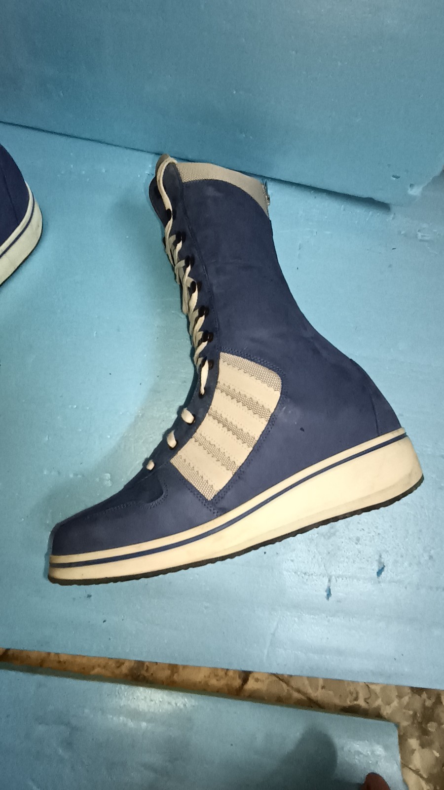 Herzer German Custom Orthopedic Boot Genuine Leather Amputee Prosthetic Blue R