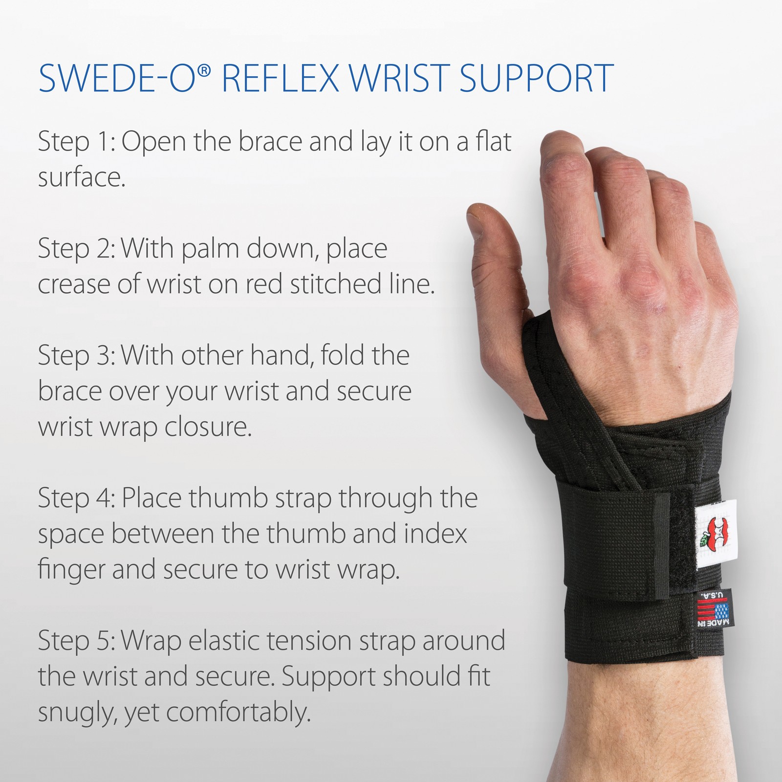 Swede-O Reflex Wrist Support Stabilize Comfortable Relief From Repetitive Motion