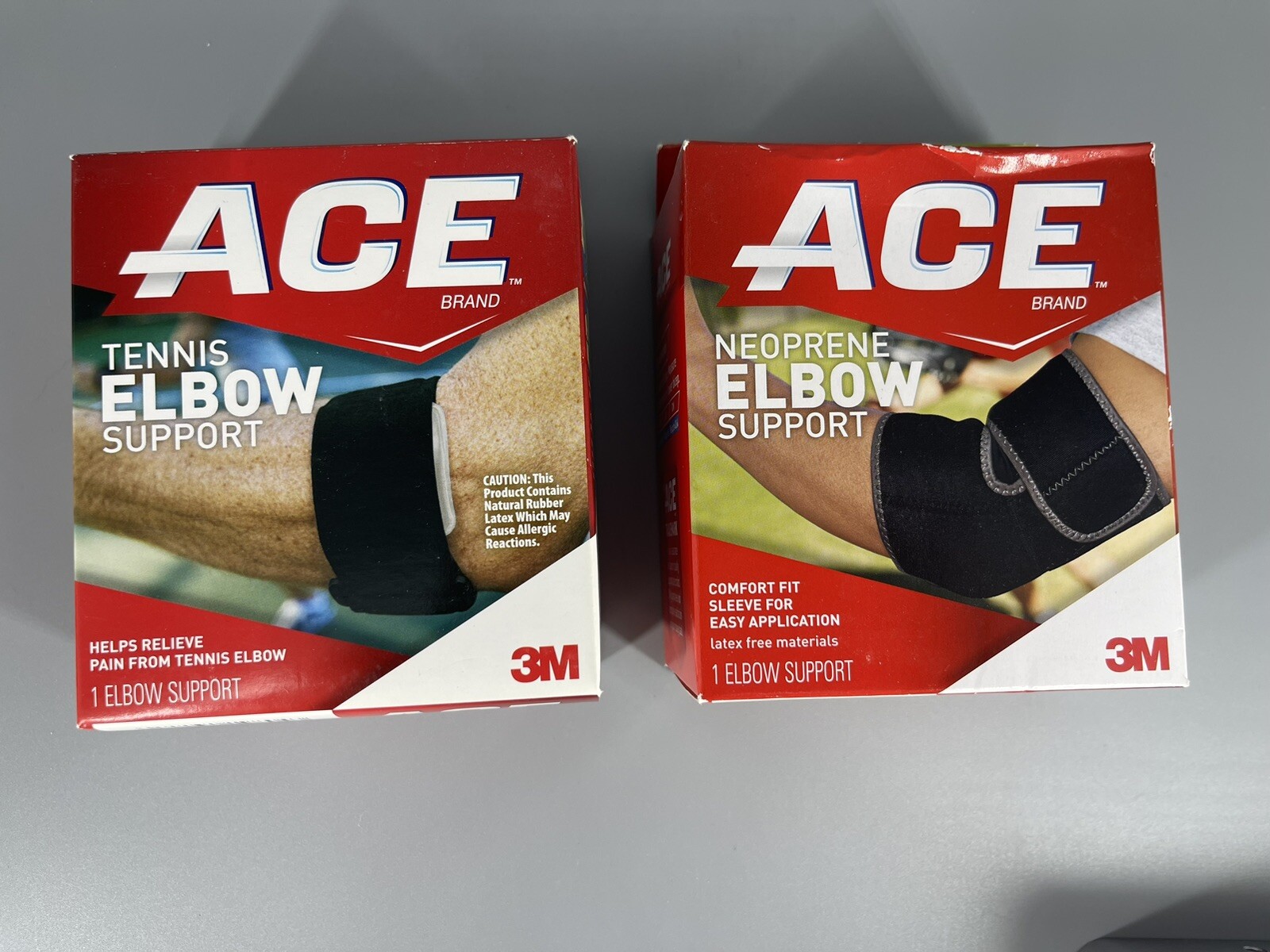 Ace Neoprene Elbow Support and Ace Tennis Elbow Support Level 2 – Both New