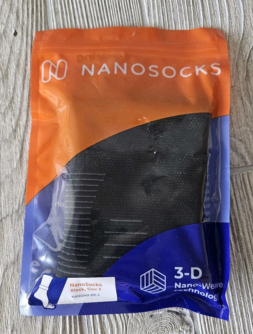 NANOSOCKS 3D Nano-Weave Technology Black Compression Socks Size 2 NANOMX-BK-2