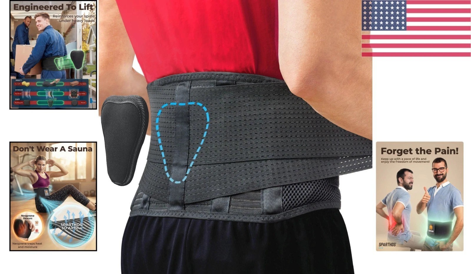 Lightweight Adjustable Back Support Belt – Ideal for Herniated Disc & Scoliosis