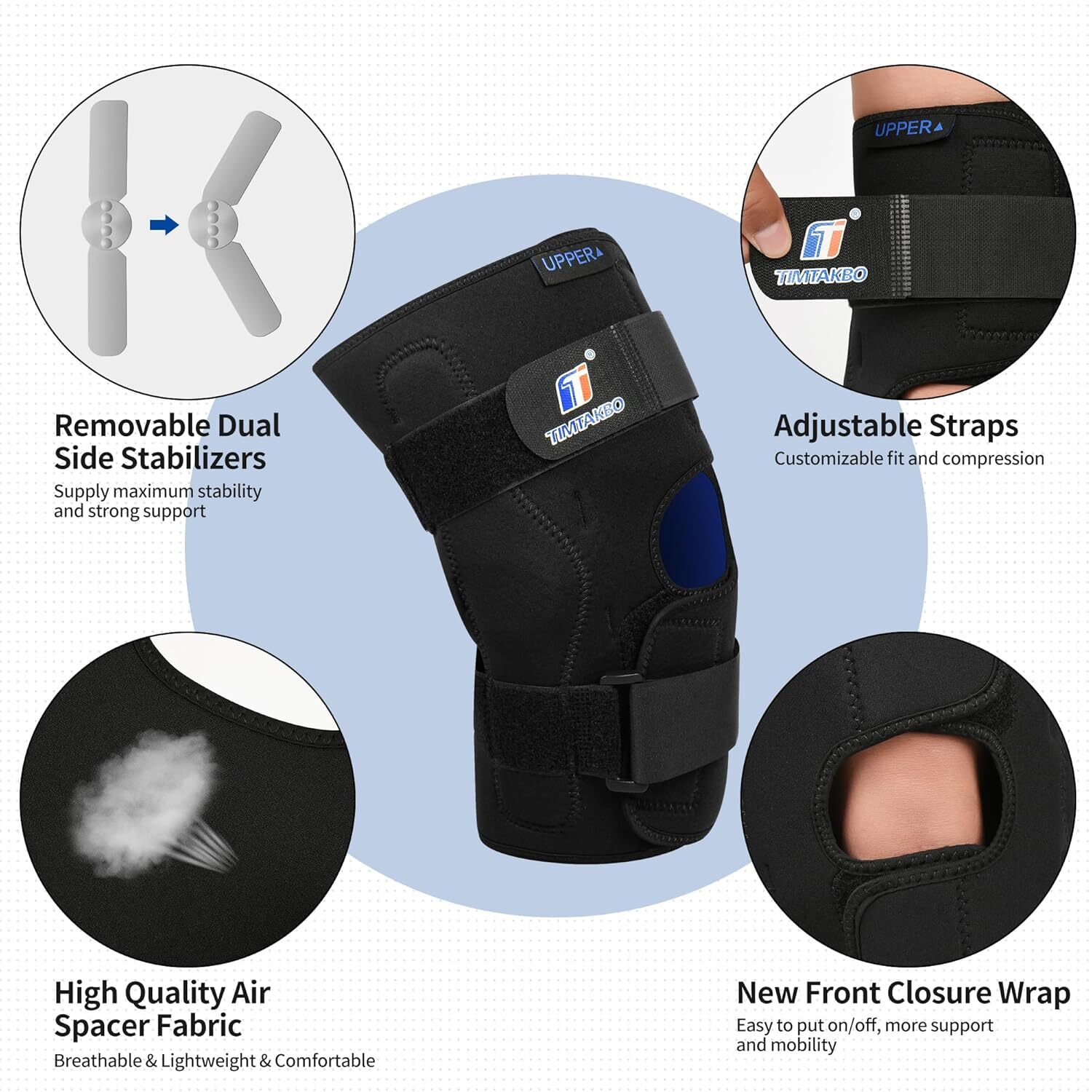 Plus Side Knee Brace for Women/Men, Hinged Knee Brace with Dual Metal Side St…
