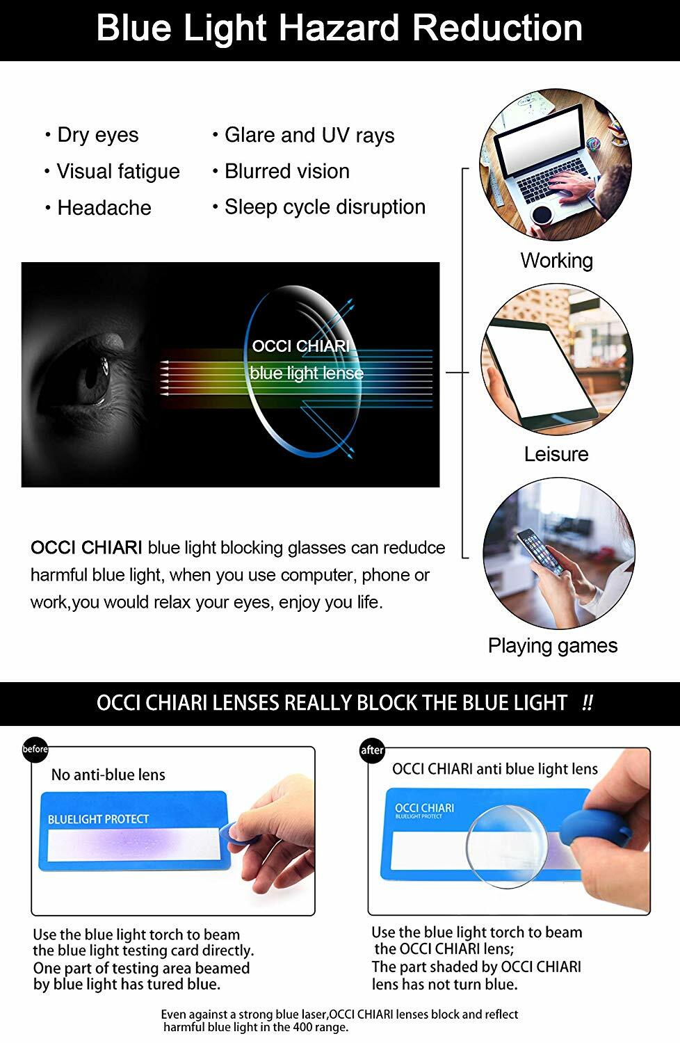 Computer Reading Glasses Blue Light Blocking Reader for Anti Eyestrain Anti Glar