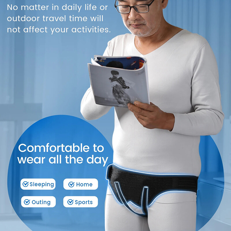 Adult Inguinal Hernia Support Belt Double Groin Truss Brace Pain Relief & Pads