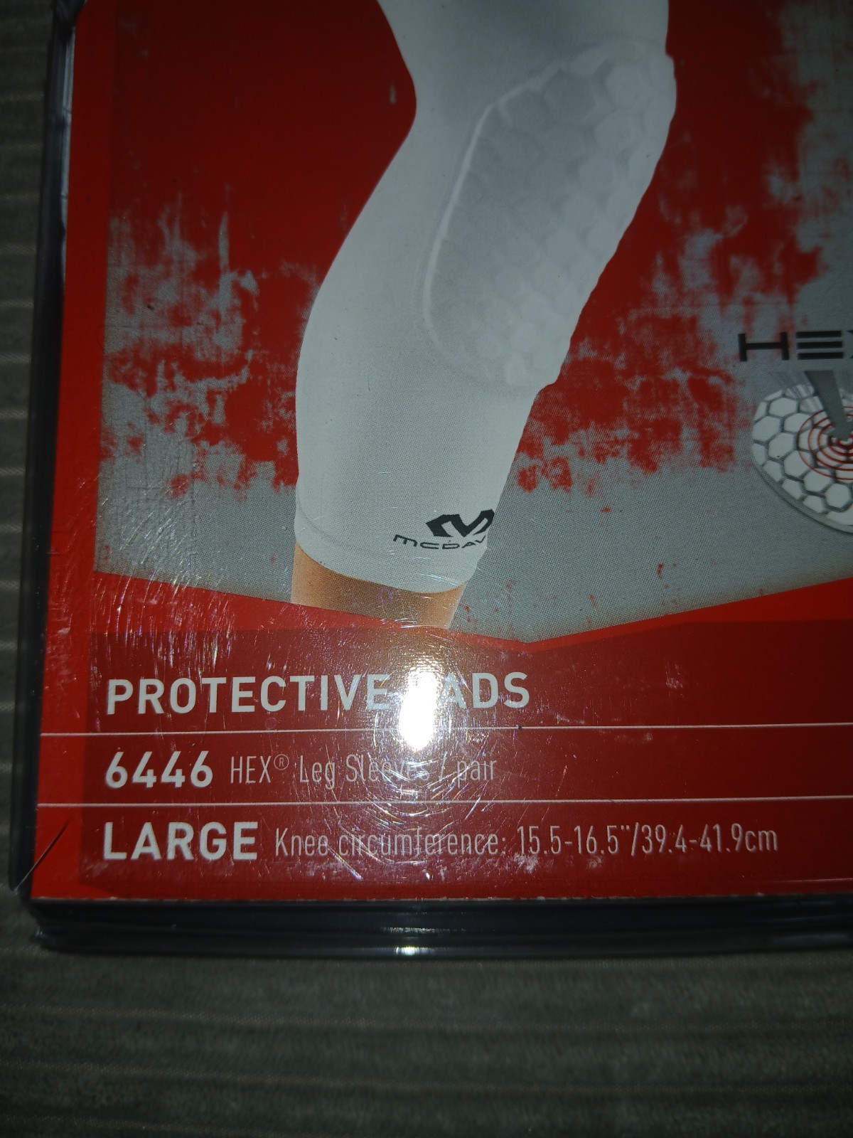 McDavid 6446 Protective Pads Hex Leg Sleeves Pair Protective White Large
