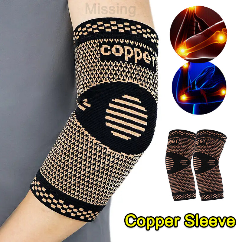 Copper Elbow Brace Support Compression Sleeve Wrap Arthritis Arm Pain Relief