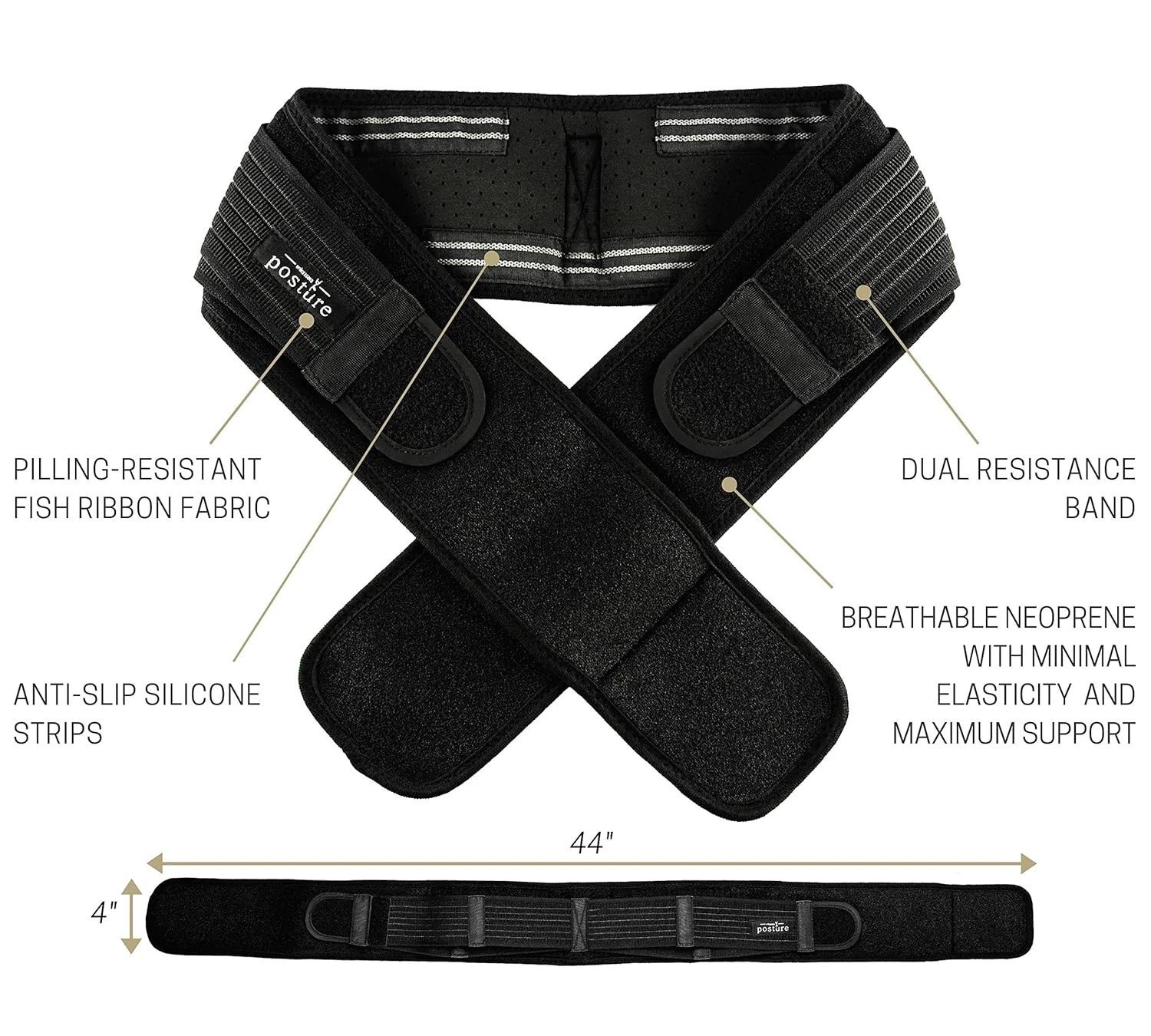 Versatile Sacroiliac Belt for Lower Back & Hip Pain Relief | Regular Fit, Black