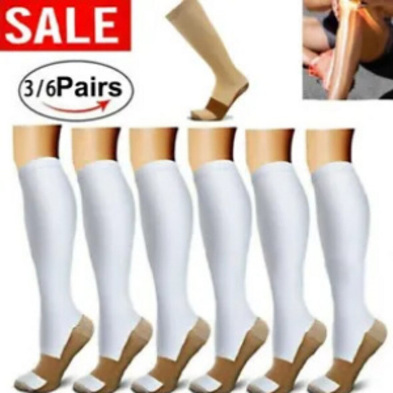 Compression Socks Copper Fit Knee High 20-30mmHg Energy Support Recover 3 Pairs