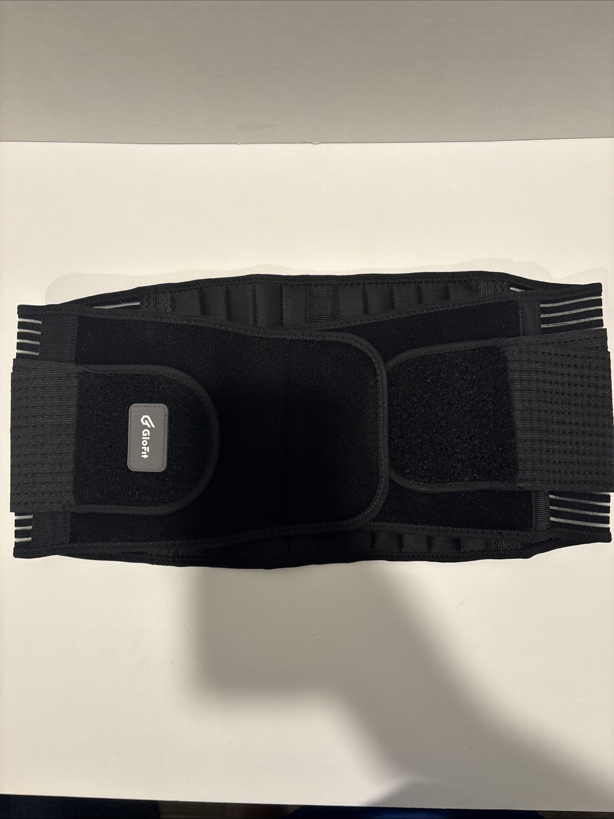 Glofit Adjustable Lumbar Support Back Brace Black Medium