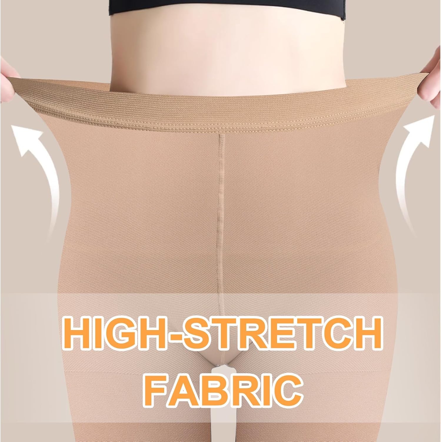 2 Pairs Medical Compression Pantyhose for Women, 20-30mmHg Graduated Support Tig