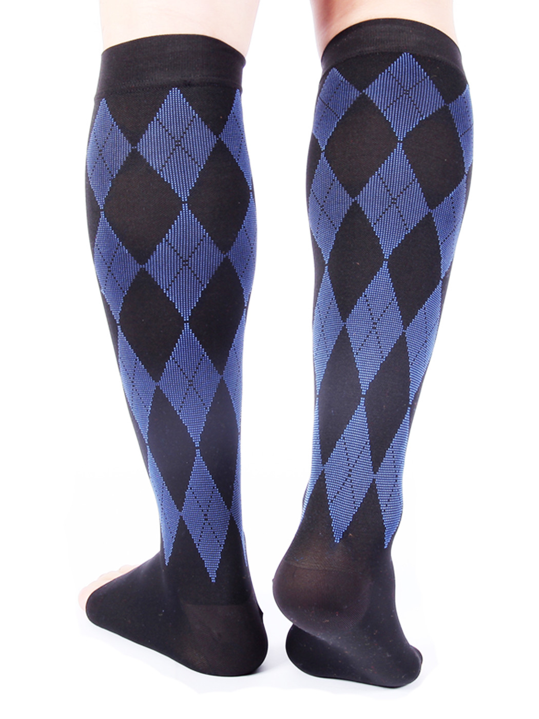 Doc Miller Open Toe Socks Compression Stockings 20-30 mmHg Varicose Veins BLUE