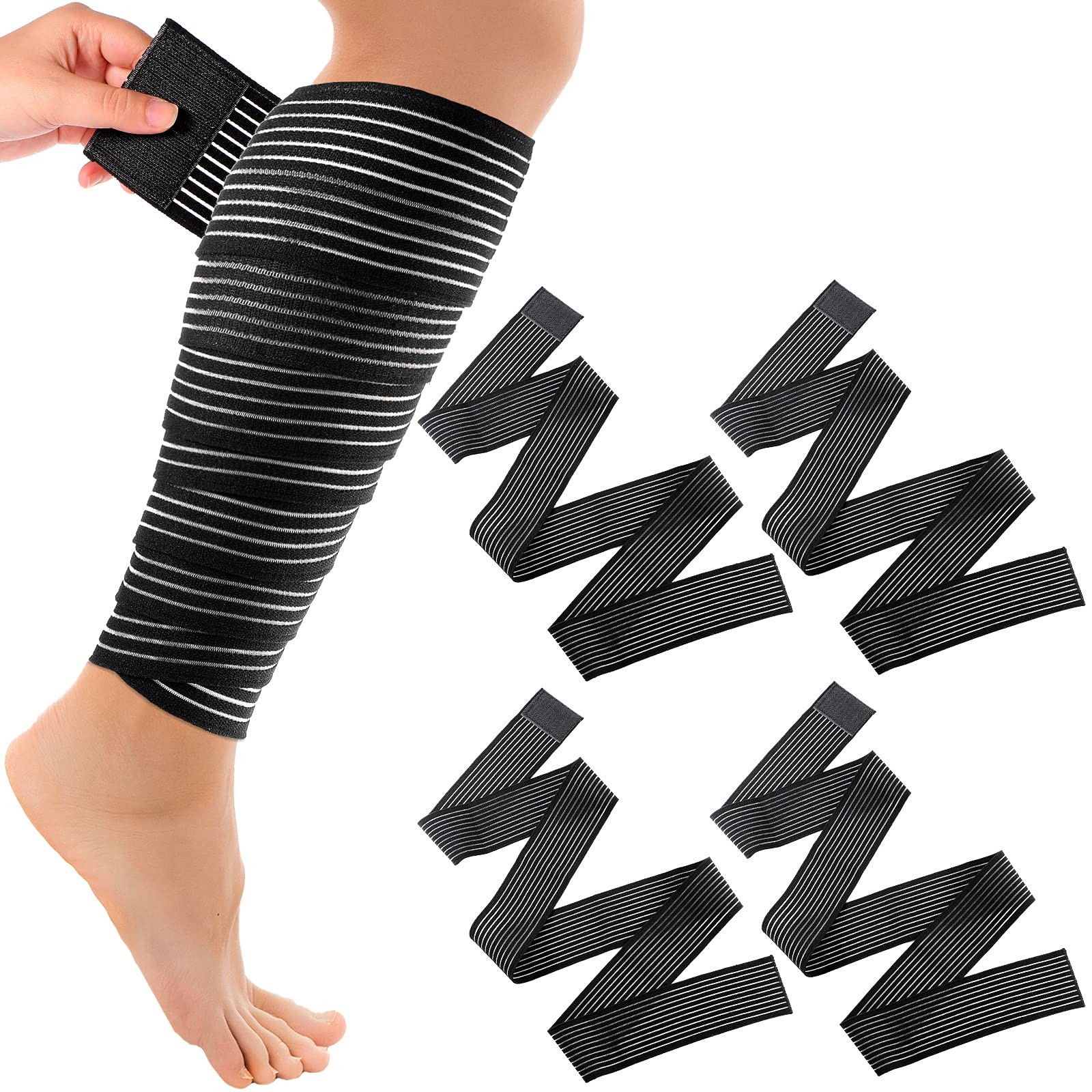 Leg Compression Wrap Calf Ankle Support Elastic Adjustable Breathable 71 Inch Lo