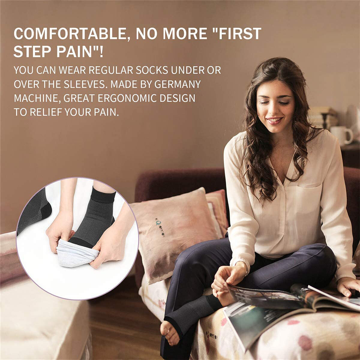 Multi Zone Compression Sleeves Plantar Fasciitis Foot Care for Joint Pain Relief