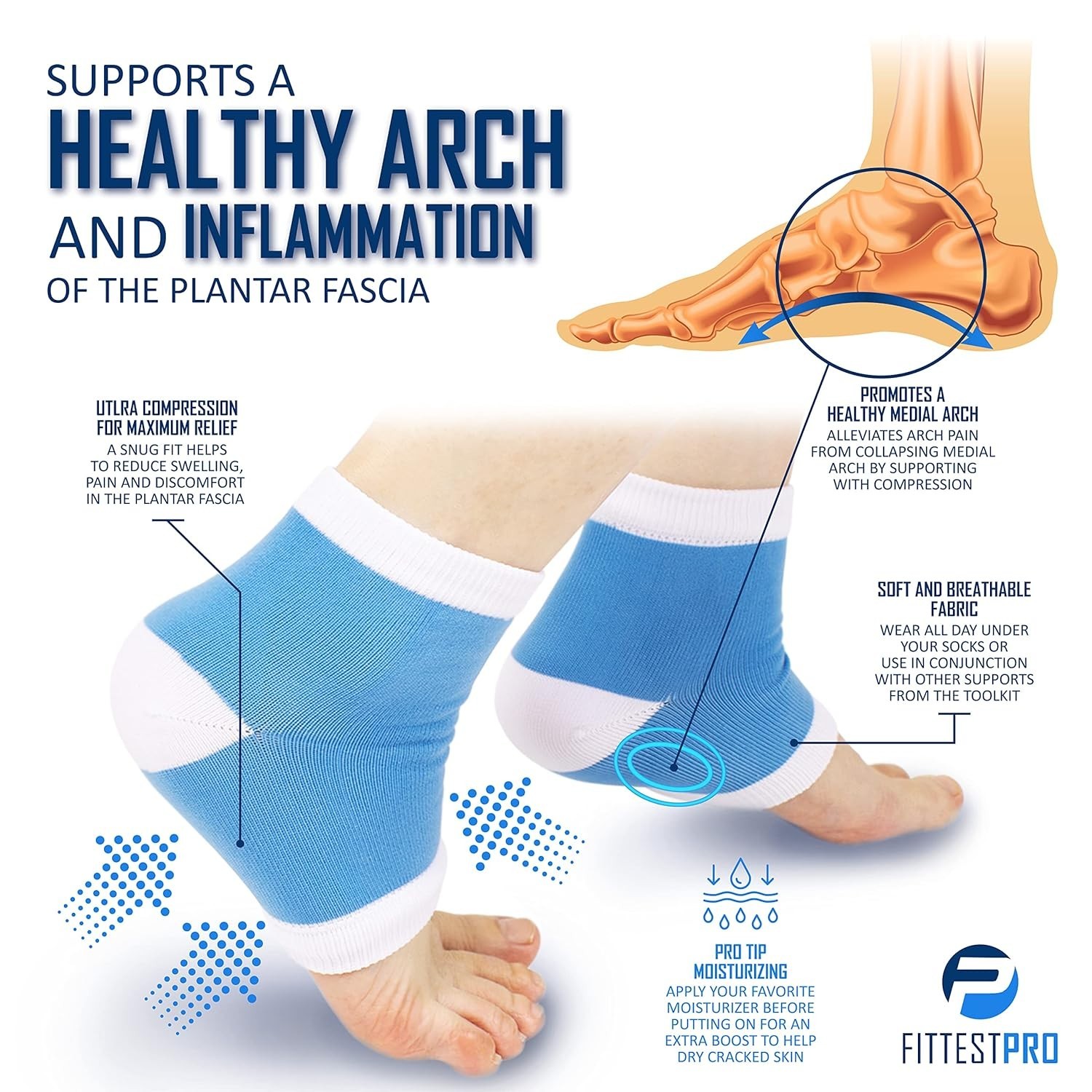 14-Piece Foot Pain Relief Kit with Compression Sleeves, Arch Supports & Cushions