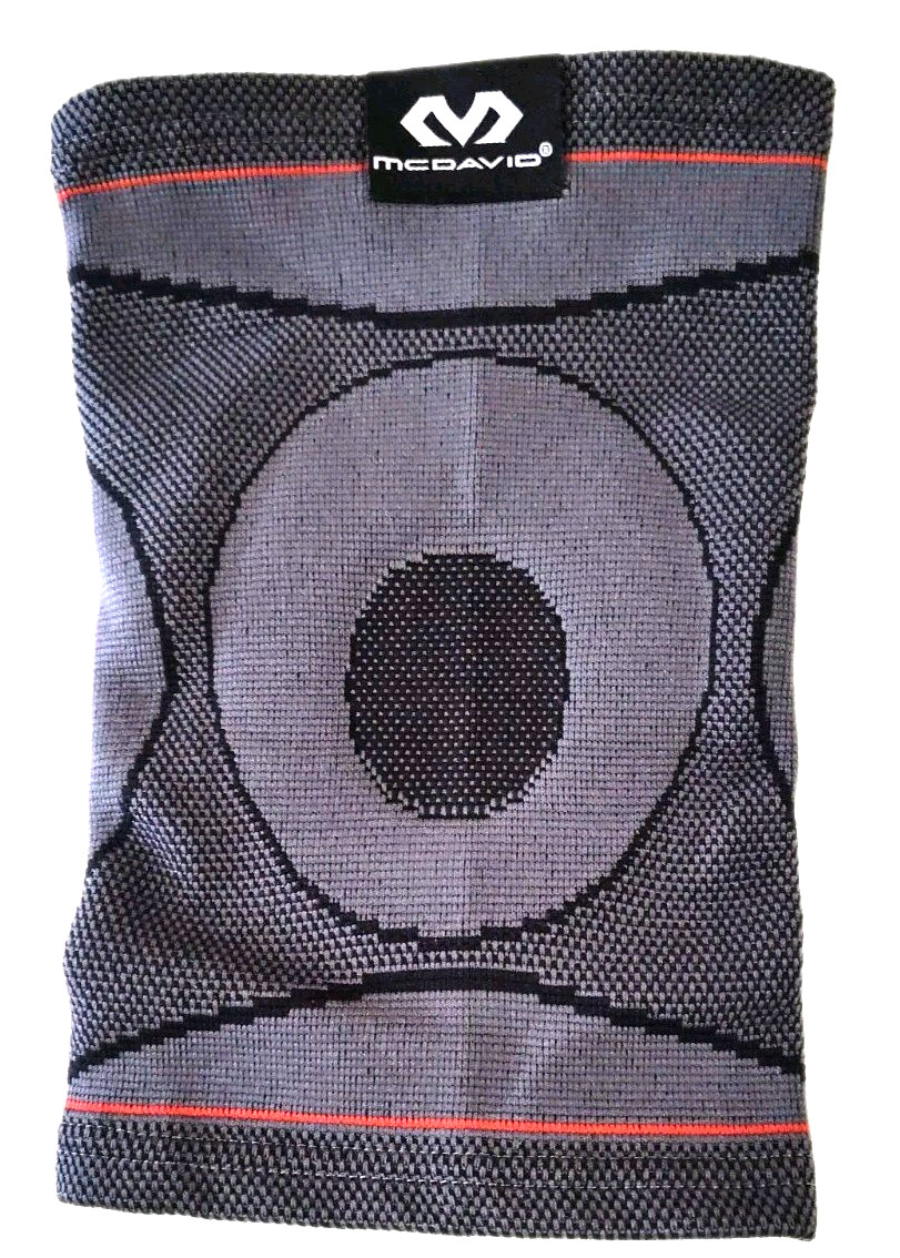 McDavid Sz L/XL Sport Compression Knit Knee Sleeve with Gel Buttress Unisex Gray