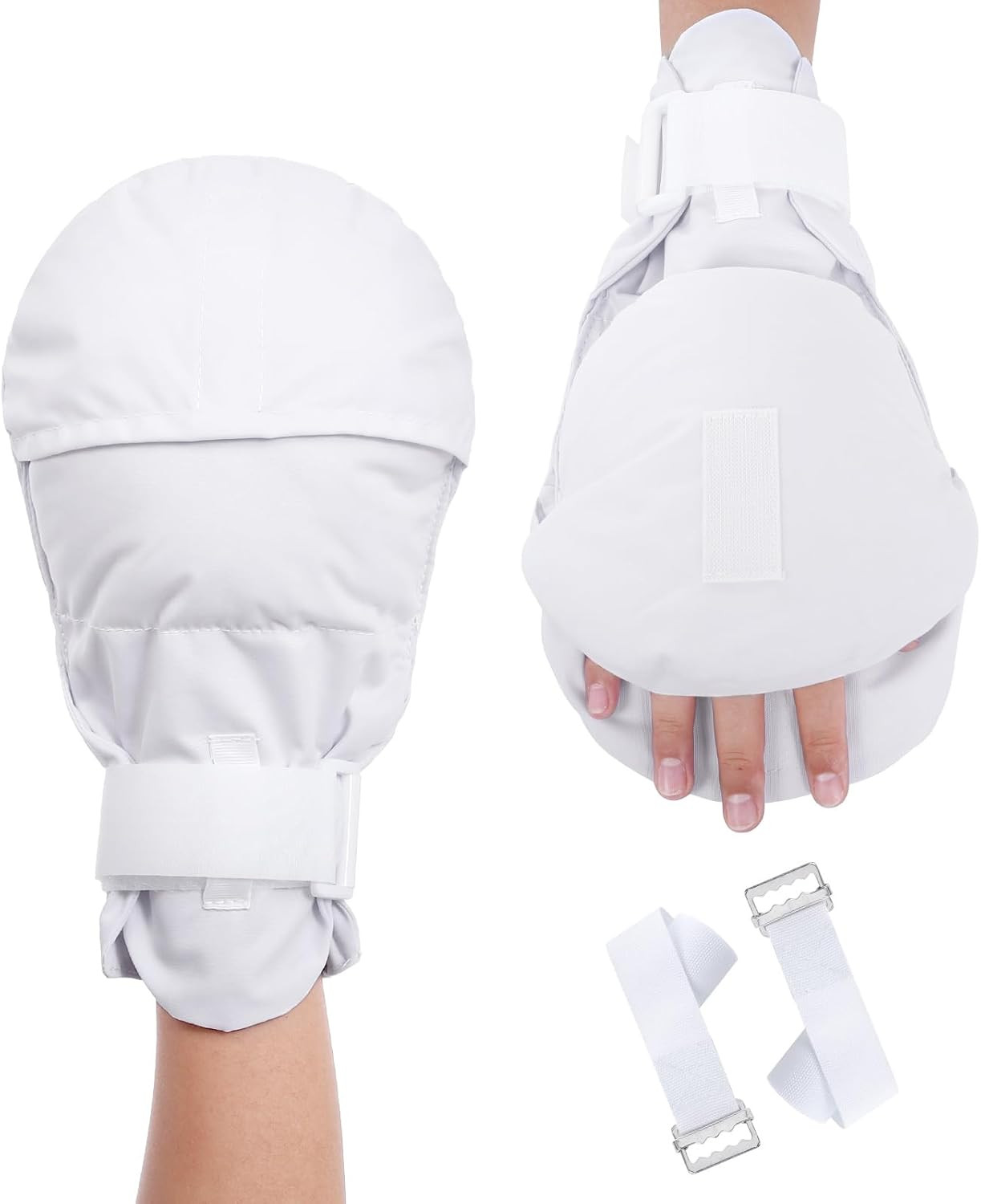 Dementia Gloves 2Pcs |Double-Padded Restraint Security Mitts,Open Front Design,H