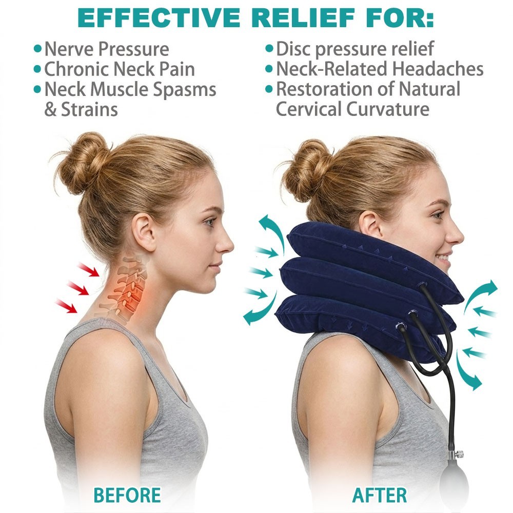 Inflatable Neck Stretcher – Adjustable Neck Pillow for Pain Relief