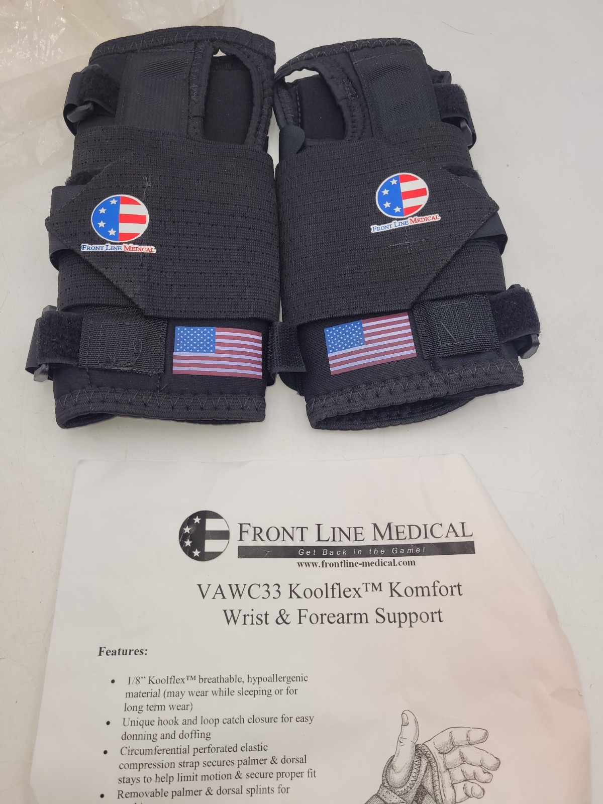 VAWC33-R XL 10″ Koolflex L/R Lot 2 Wrist Support Brace Black XL – MSRP $50 (NEW)