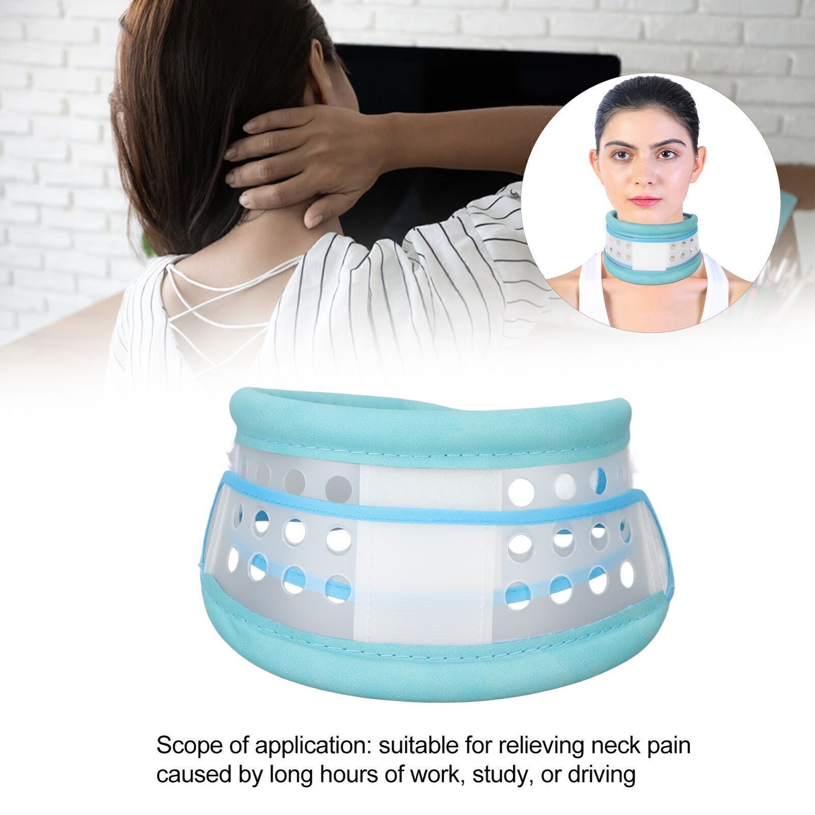 Cervical Collar Comfortable Breathable Adjustable Flexible Ergonomic Separate