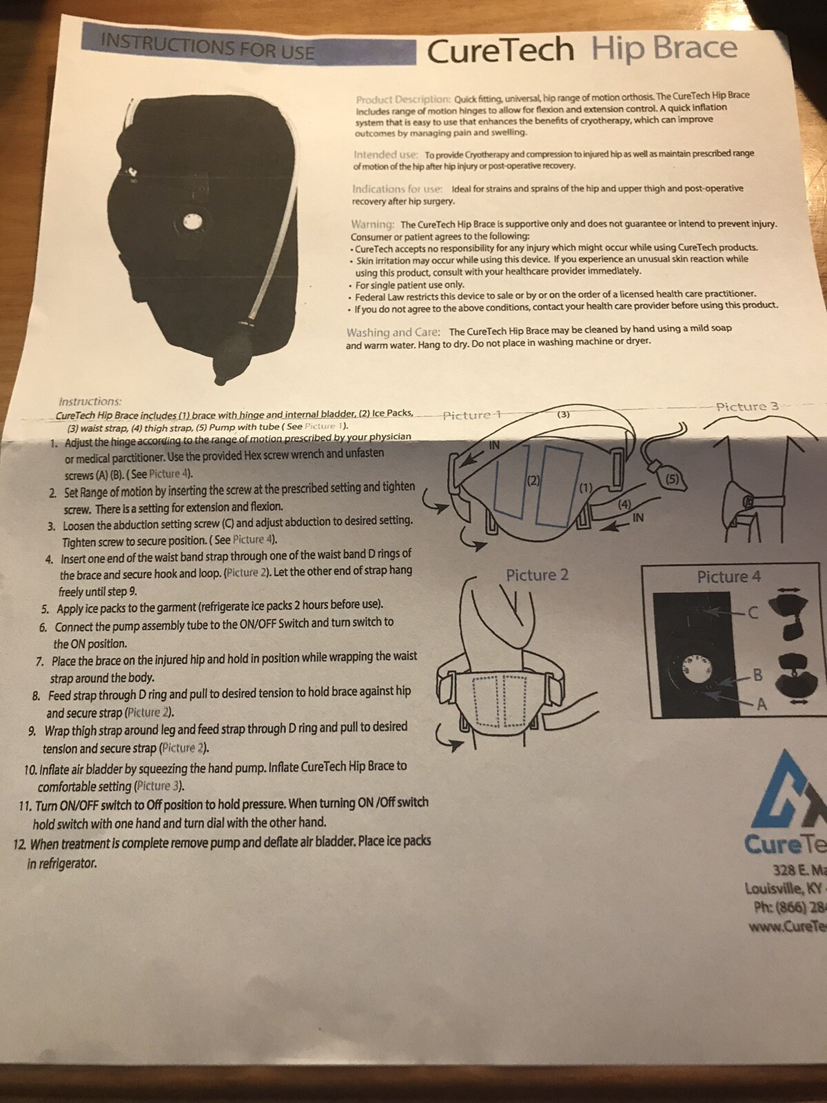 CureTech CryoCompression Hip Brace