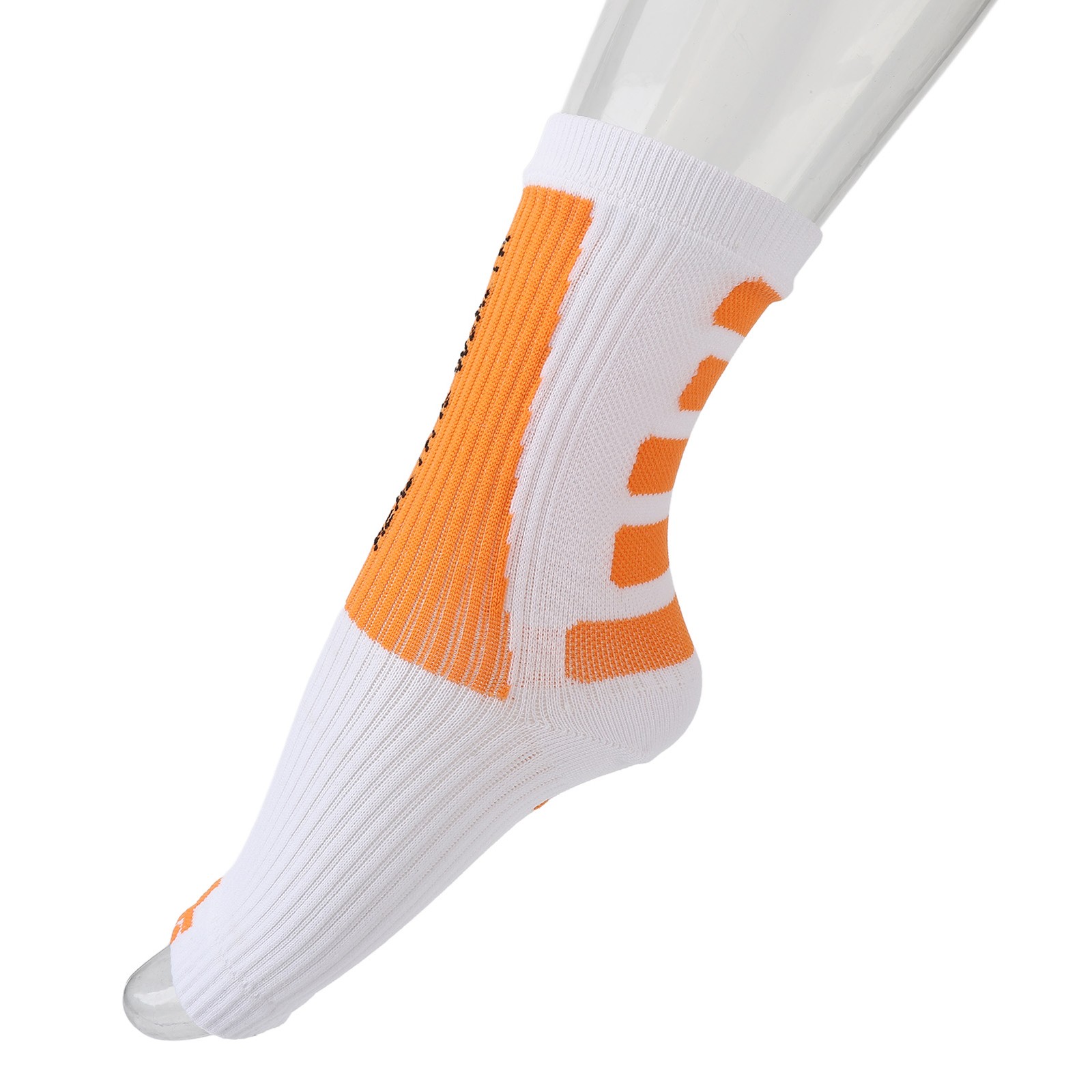 White and Orange Sports Heel Socks Ankle Protection Foot Sleeve Support WT