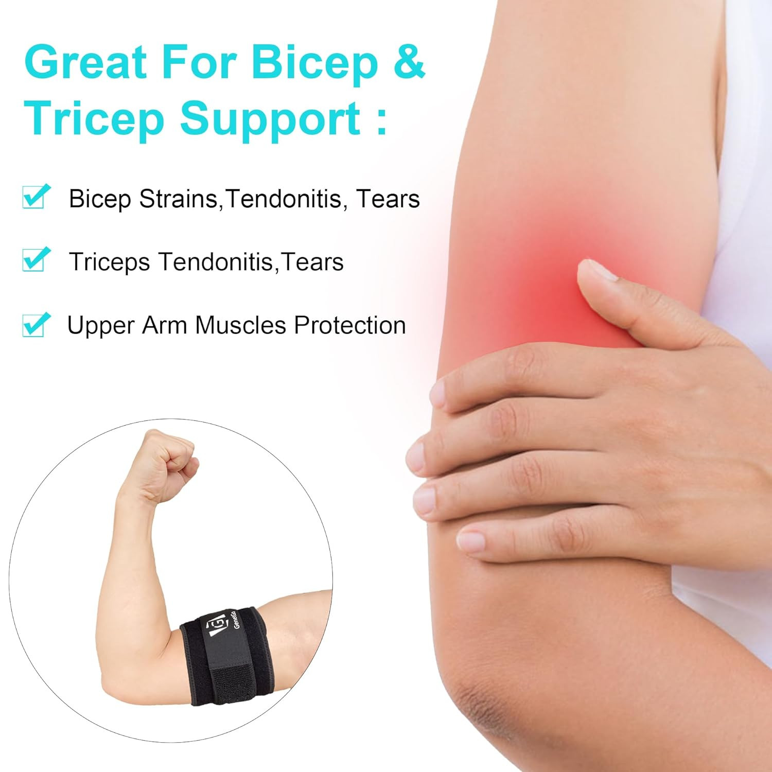 Bicep & Tricep Tendonitis Brace Compression Sleeve – Pain Relief for Bicep and T