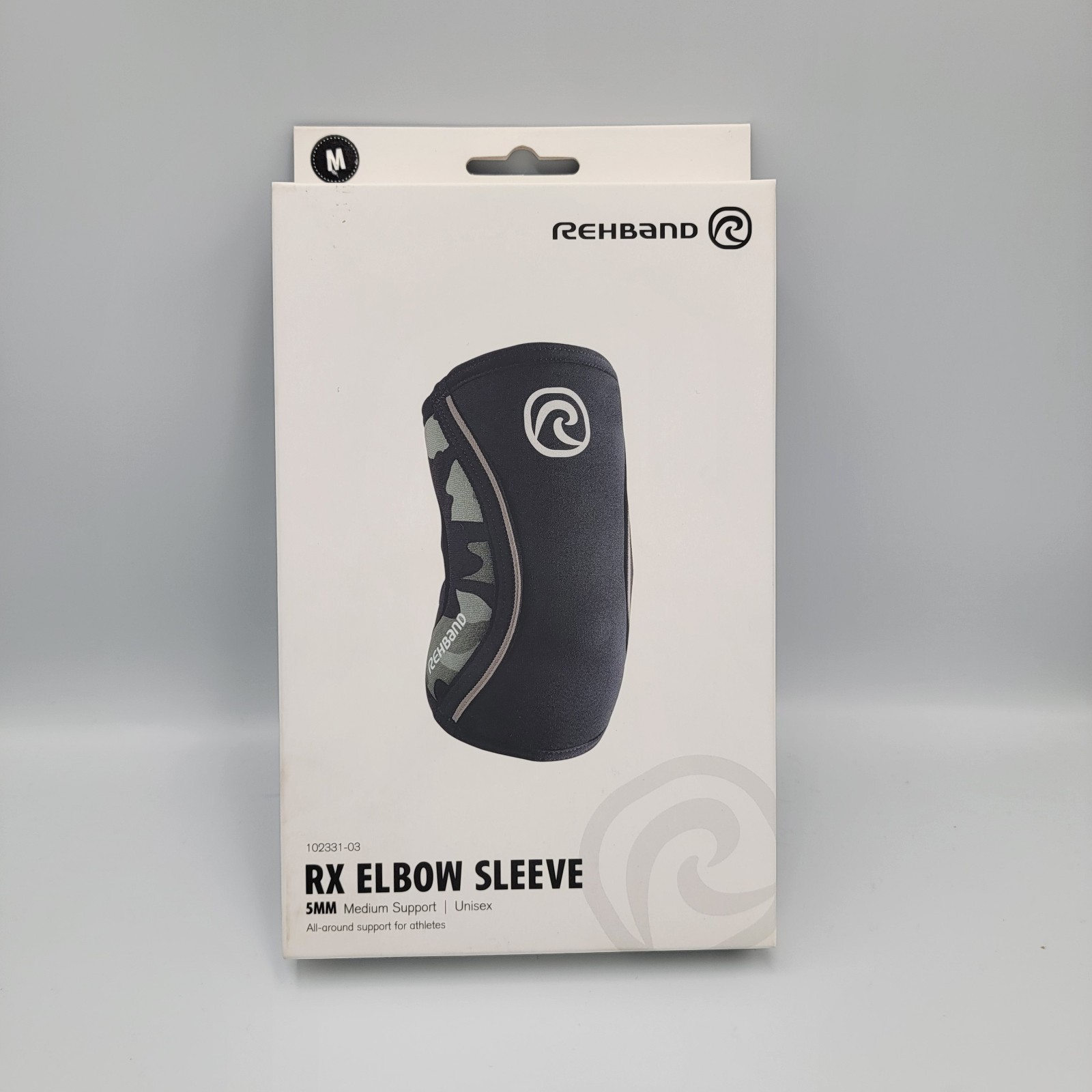 5mm Neoprene Elbow Compression Sleeve, Weightlifting Support, Medium Black Camo