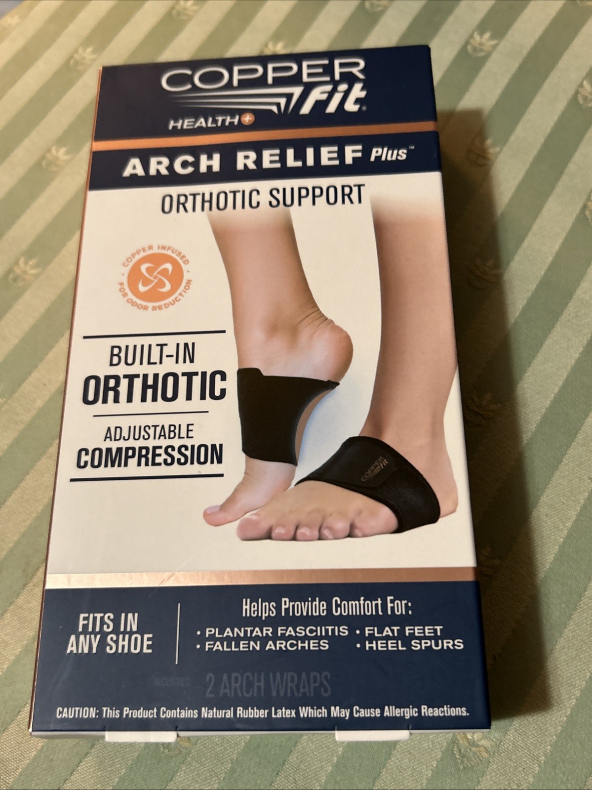 Copper Fit Health Unisex Arch Relief Plus with Orthotic Support Black New In Box