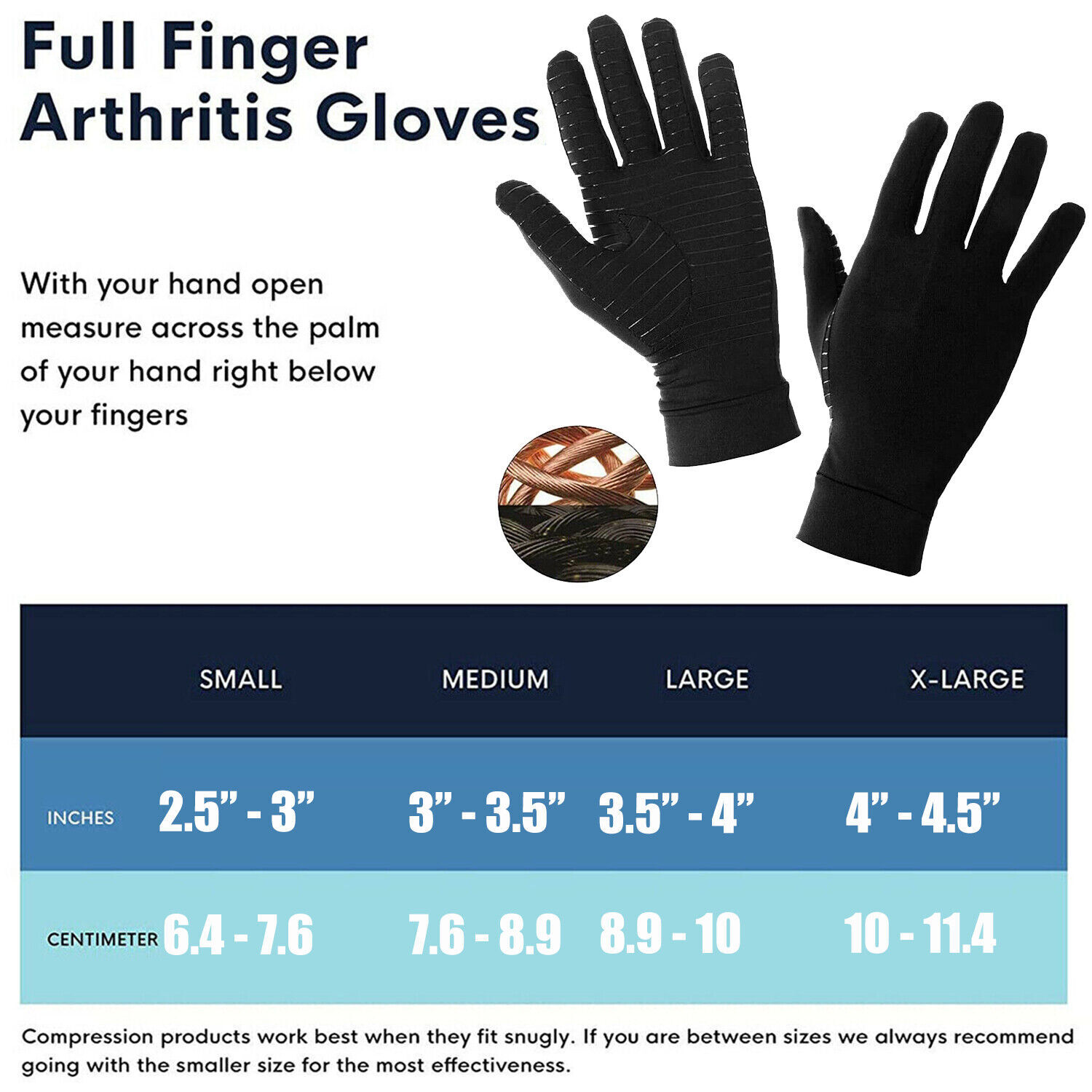 Copper Compression Gloves for Carpal Tunnel Arthritis Pain Therapeutic Brace NCW