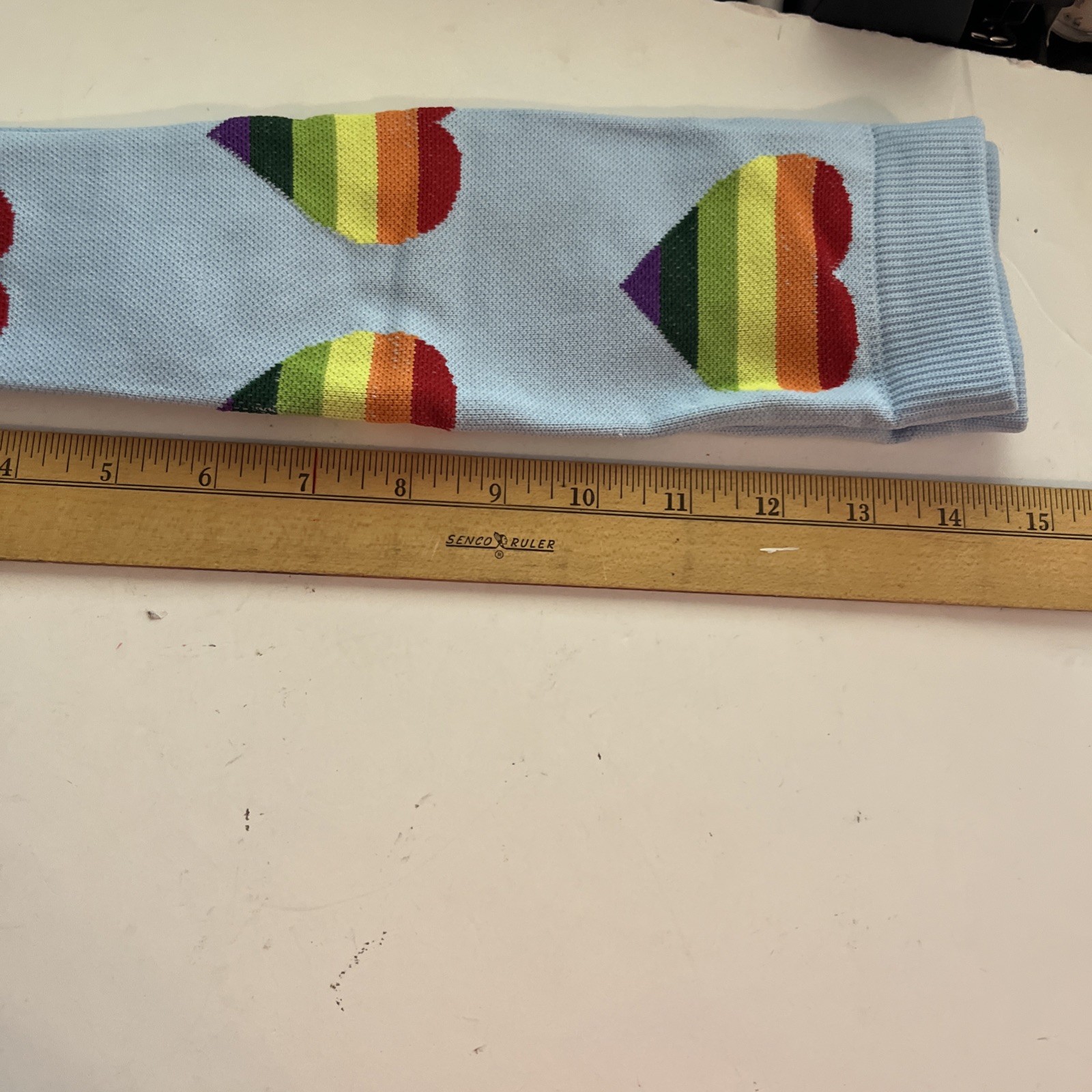 Compression Socks Stockings Knee High Womens Mens Medical Rainbow Hearts Lt Blue