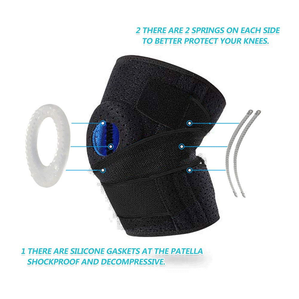 Knee Brace with Side Stabilizers & Patella Gel Pad for Maximum Knee Pain Support