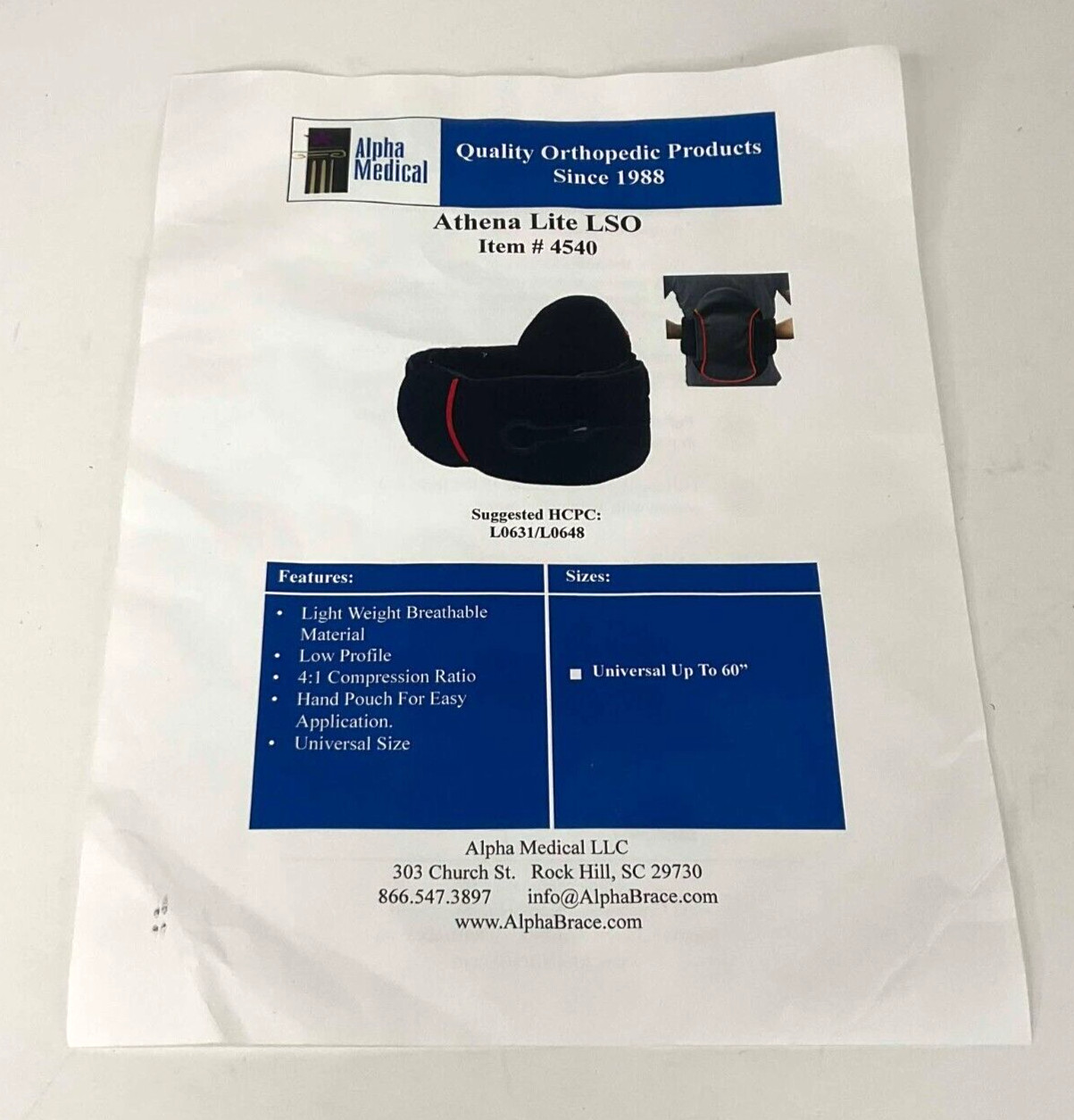 Alpha Medical Athena Lite LSO #4540