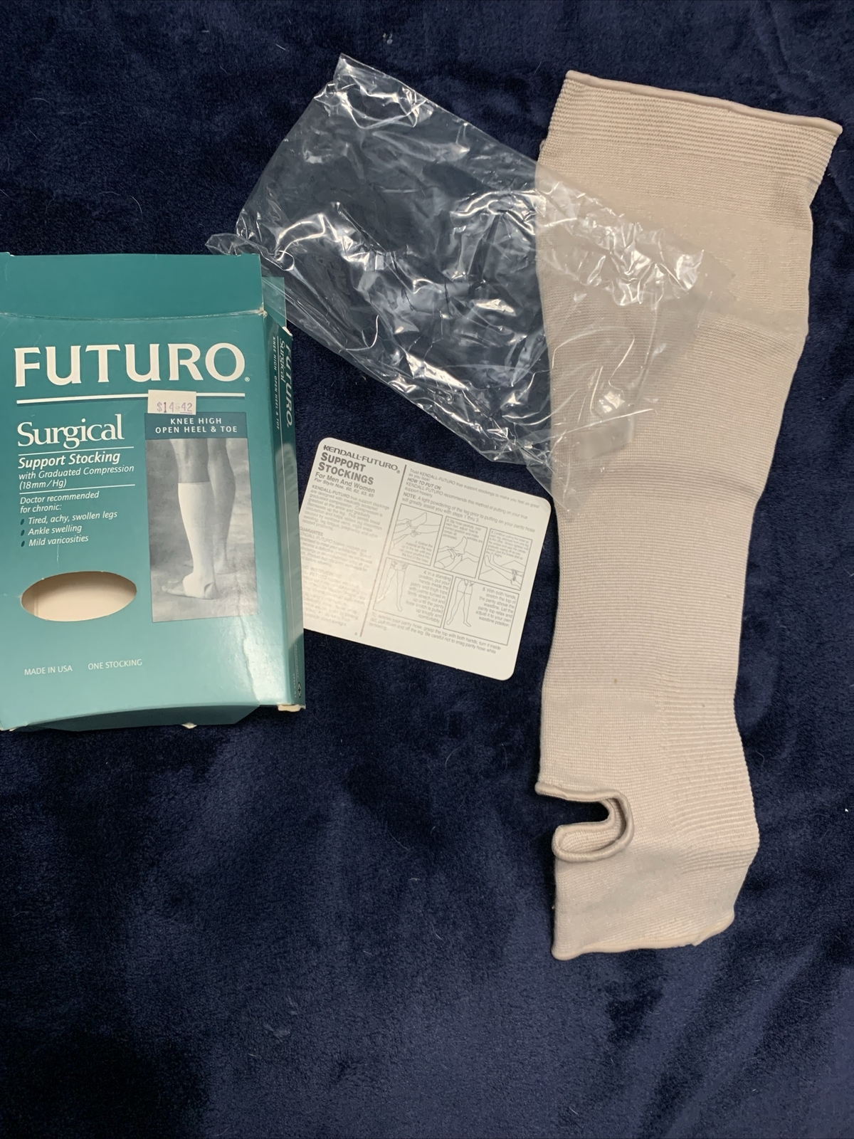 Futuro Support Stocking 10-20mm/hg Large Beige Open Heal Toe
