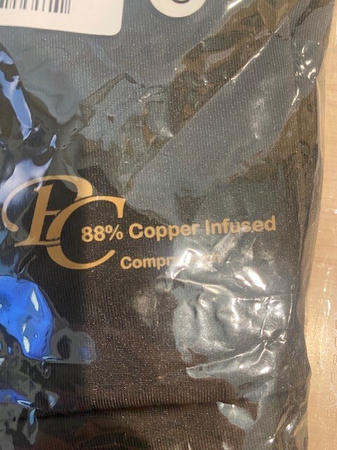 Infused Copper Pair of Compression Gloves Half Finger for Pain Relief Size Small