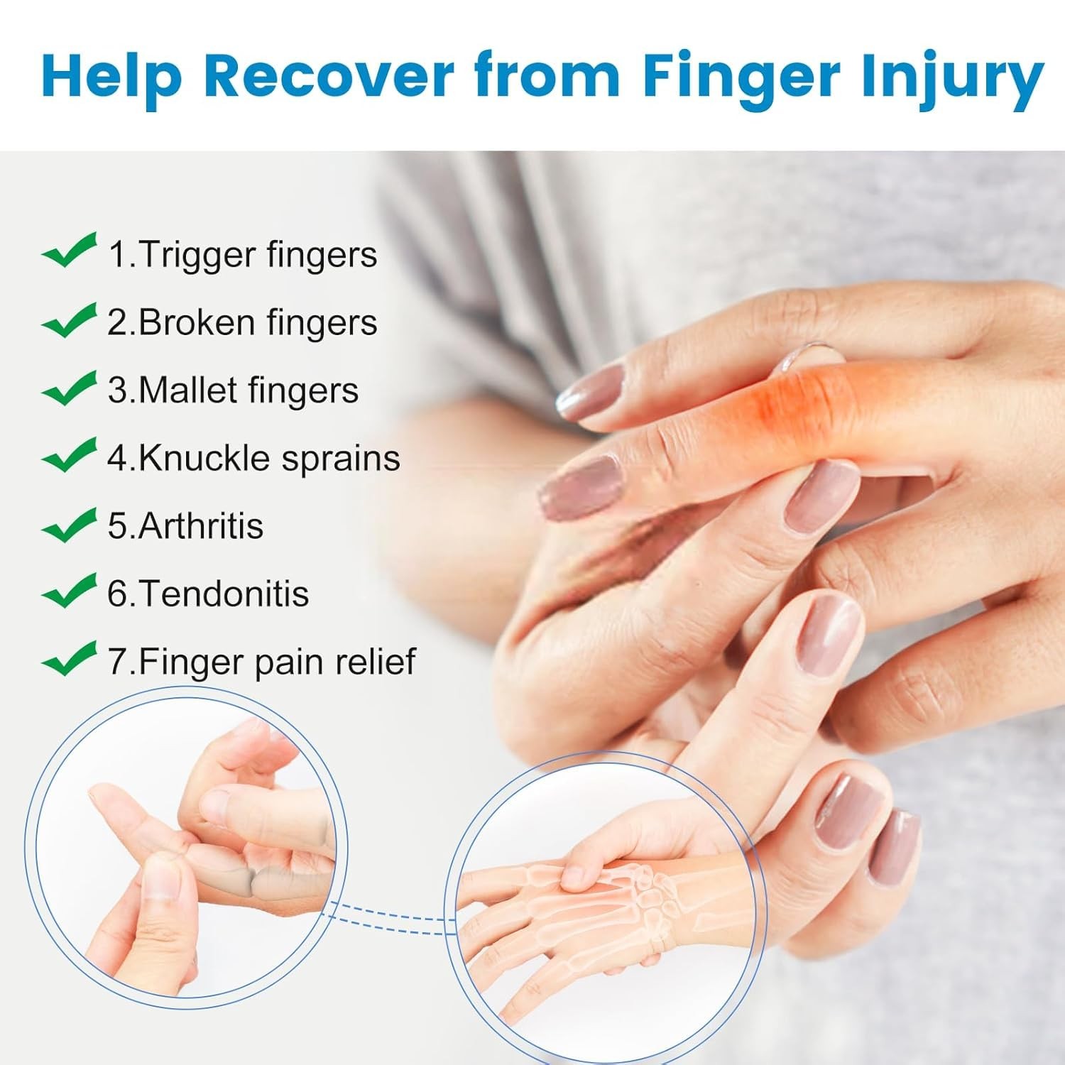 2 Pc Trigger Finger Splints Brace Straightening Arthritis Support Black