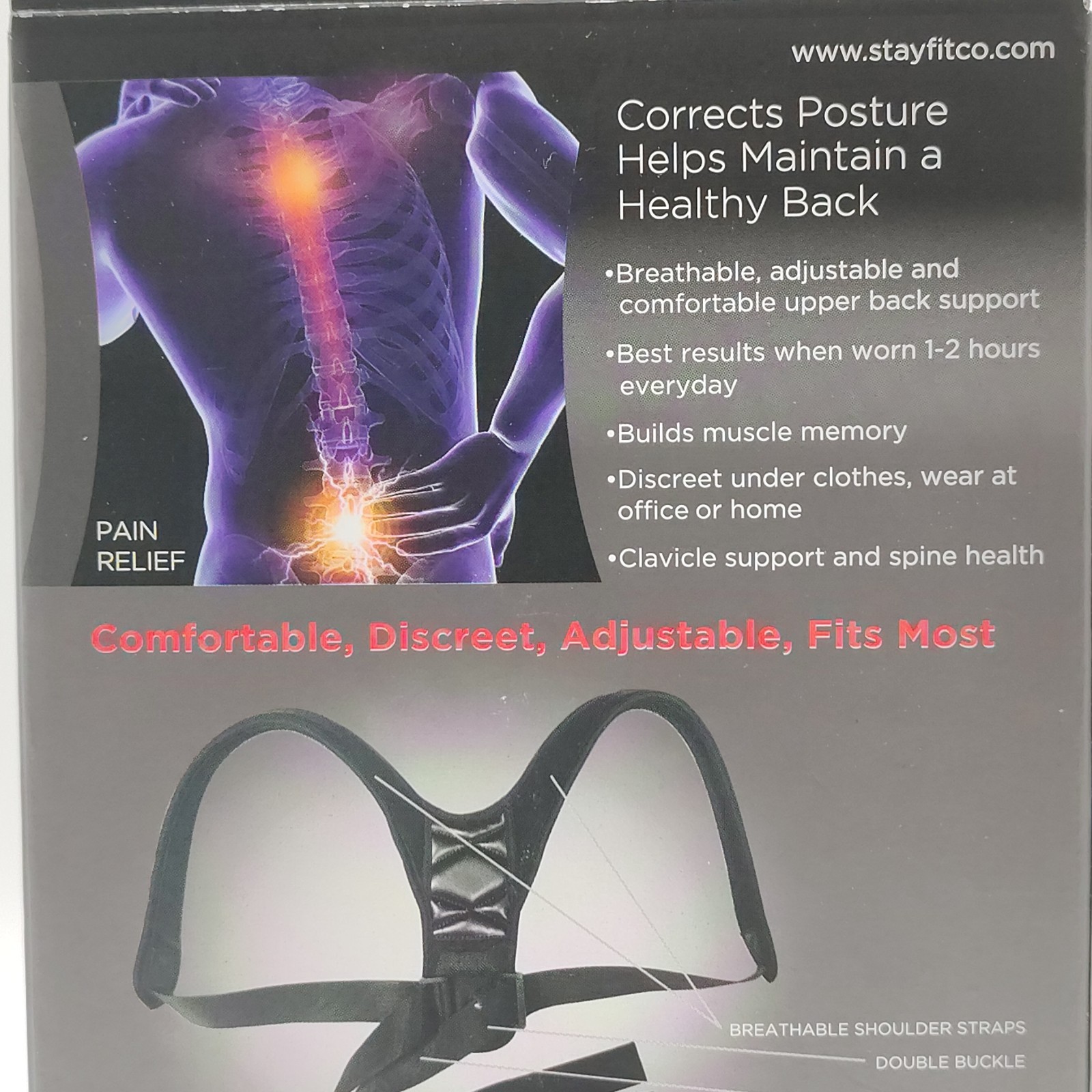 Posture Corrector Upper Back Chest Brace Adjustable Adult Back Support