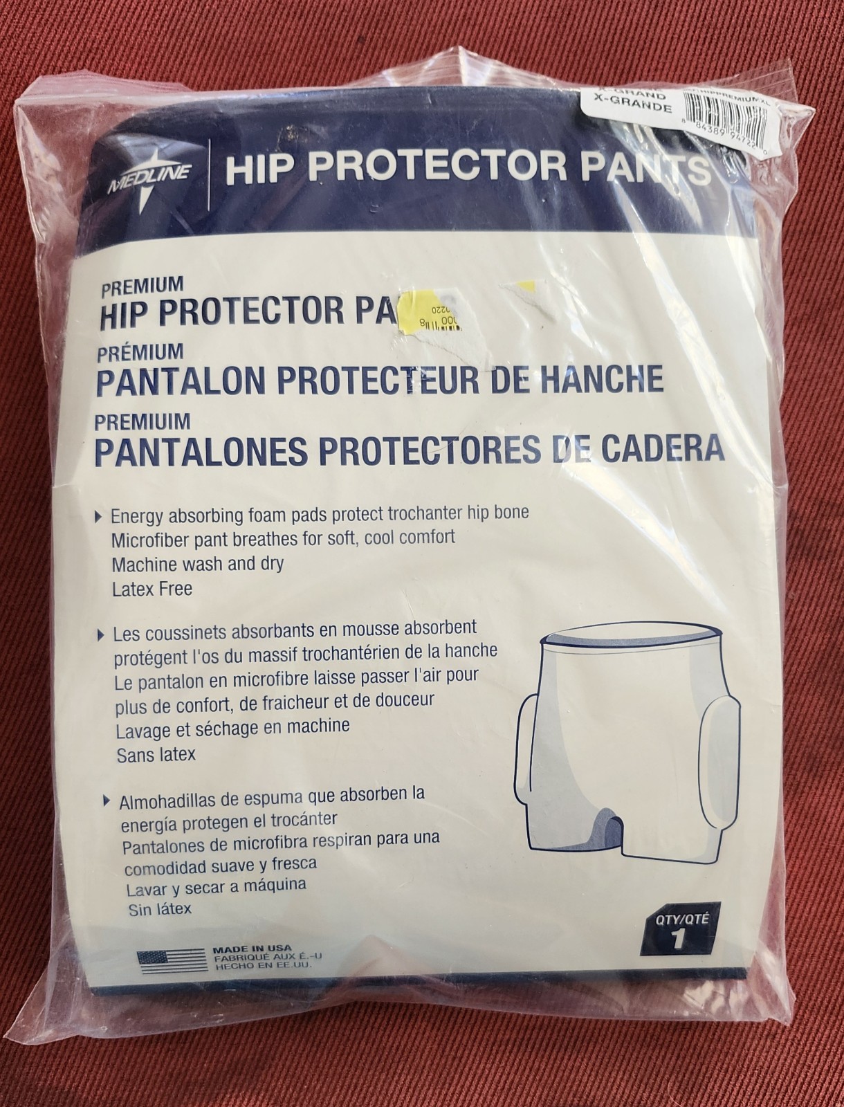 New Medline Hip Padding Protector Unisex Protective Pant X-Large Hip Sz 44-56