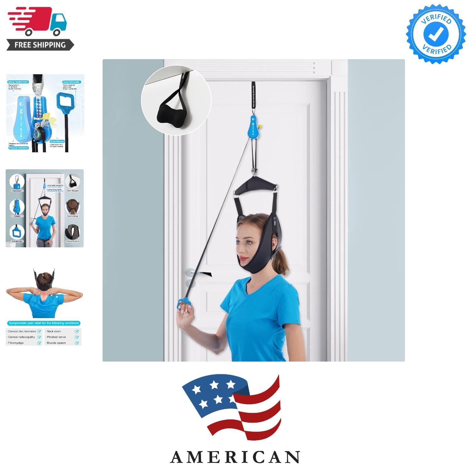 Cervical Neck Traction Device for Home Use, Portable Neck Stretcher Hammock O…
