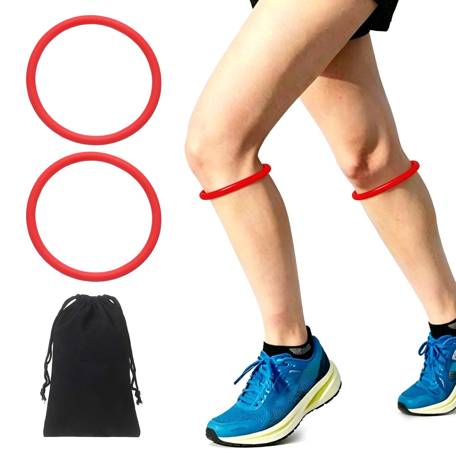 Patellar Tendon Support Strap with Storage Bag, Red & 1 Set