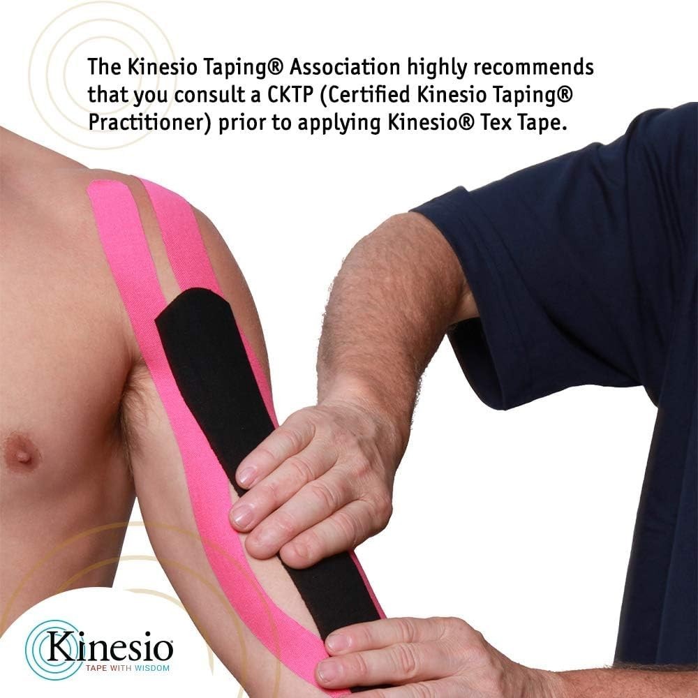 Elastic Therapeutic Athletic Tape – Kinesiology Taping, Beige, 2″ x 16.4 ft, 2 P