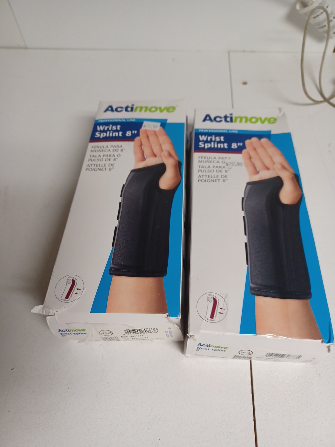 Actimove Professional Line Left & Right Hand Wrist Splint 8 inch Black XS, New