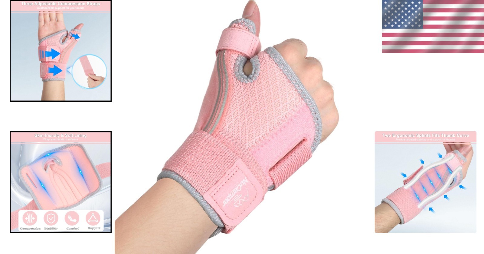 Adjustable Thumb Brace for De Quervain’s & Trigger Thumb Relief – Soft & Durable