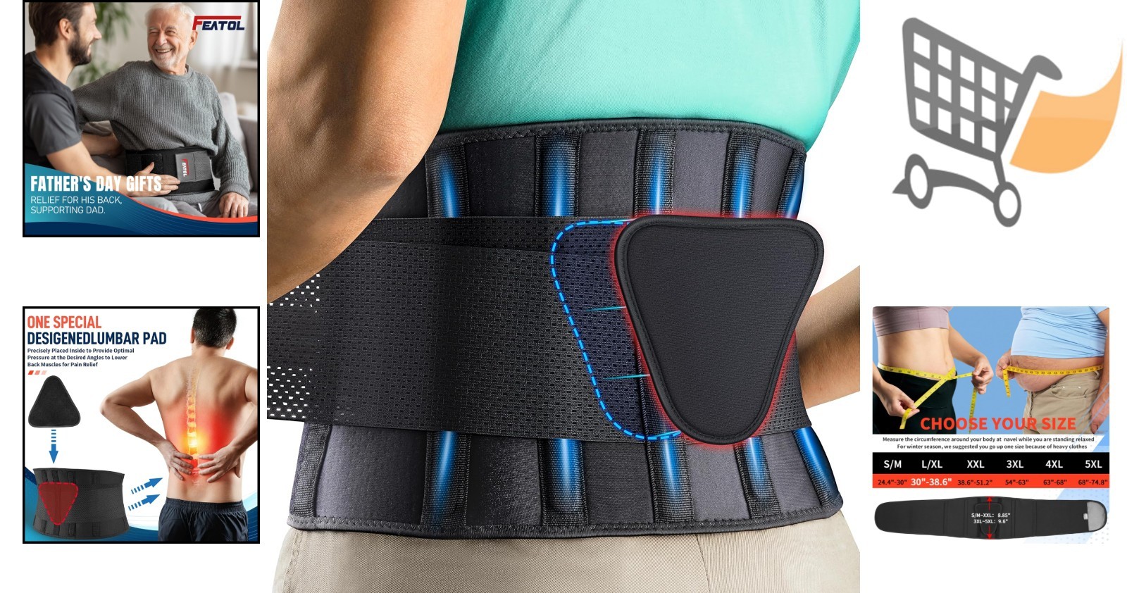 Back Brace Support Belt Lumbar Pain Sciatica Scoliosis Herniated Disc