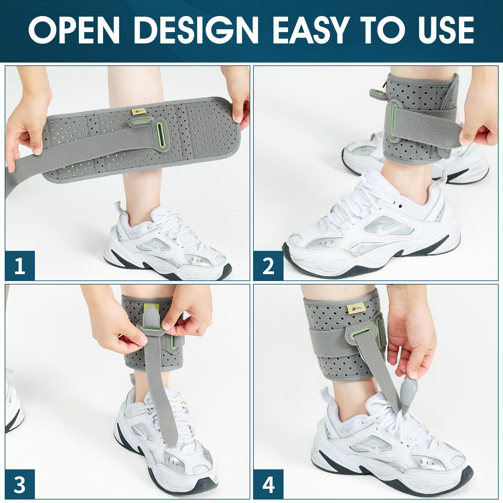 Ankle Support Drop Foot Brace Adjustable Wrap Compression for Walking Lifting