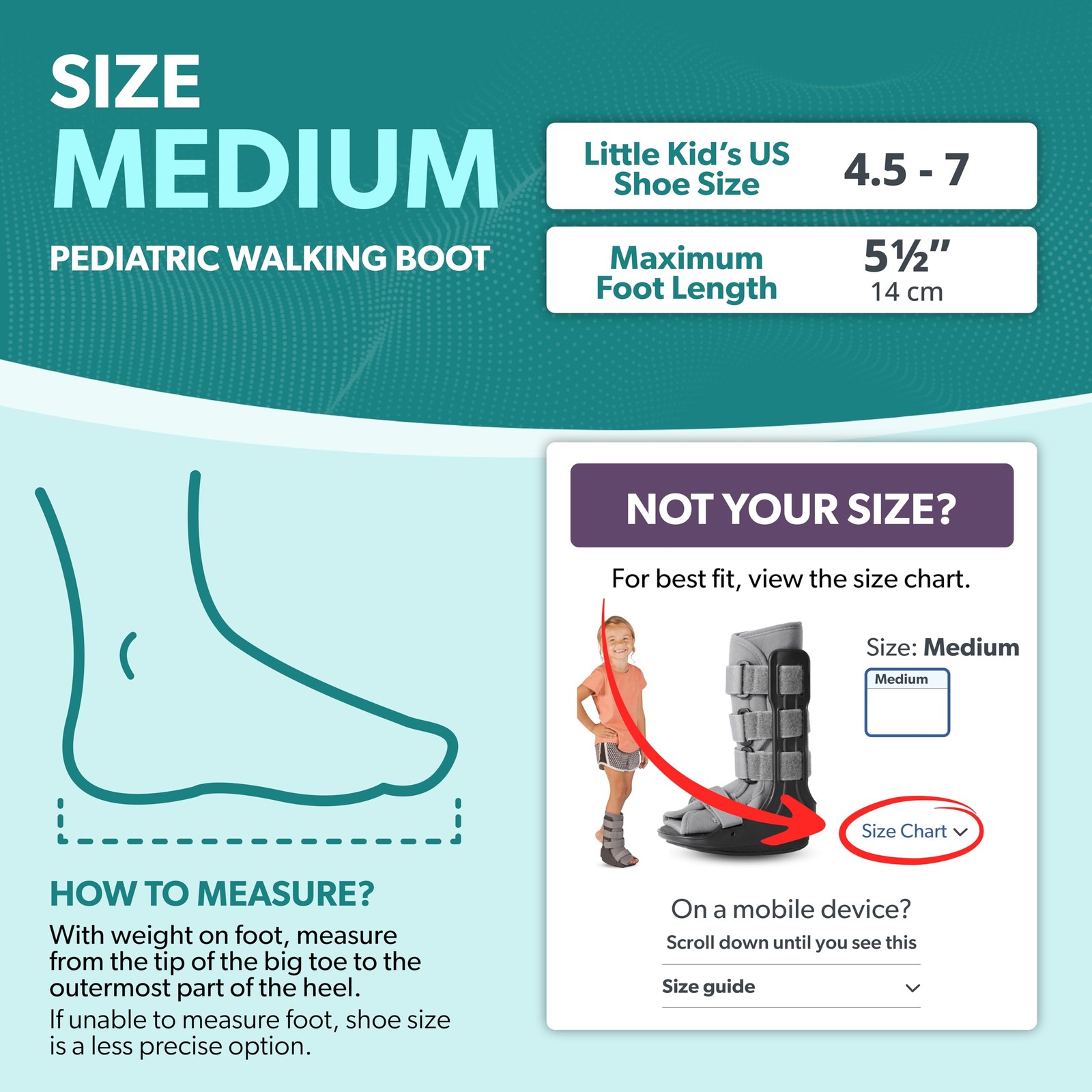 BraceAbility Pediatric Walking Boot – Size M for Youth Ankle Foot Injury