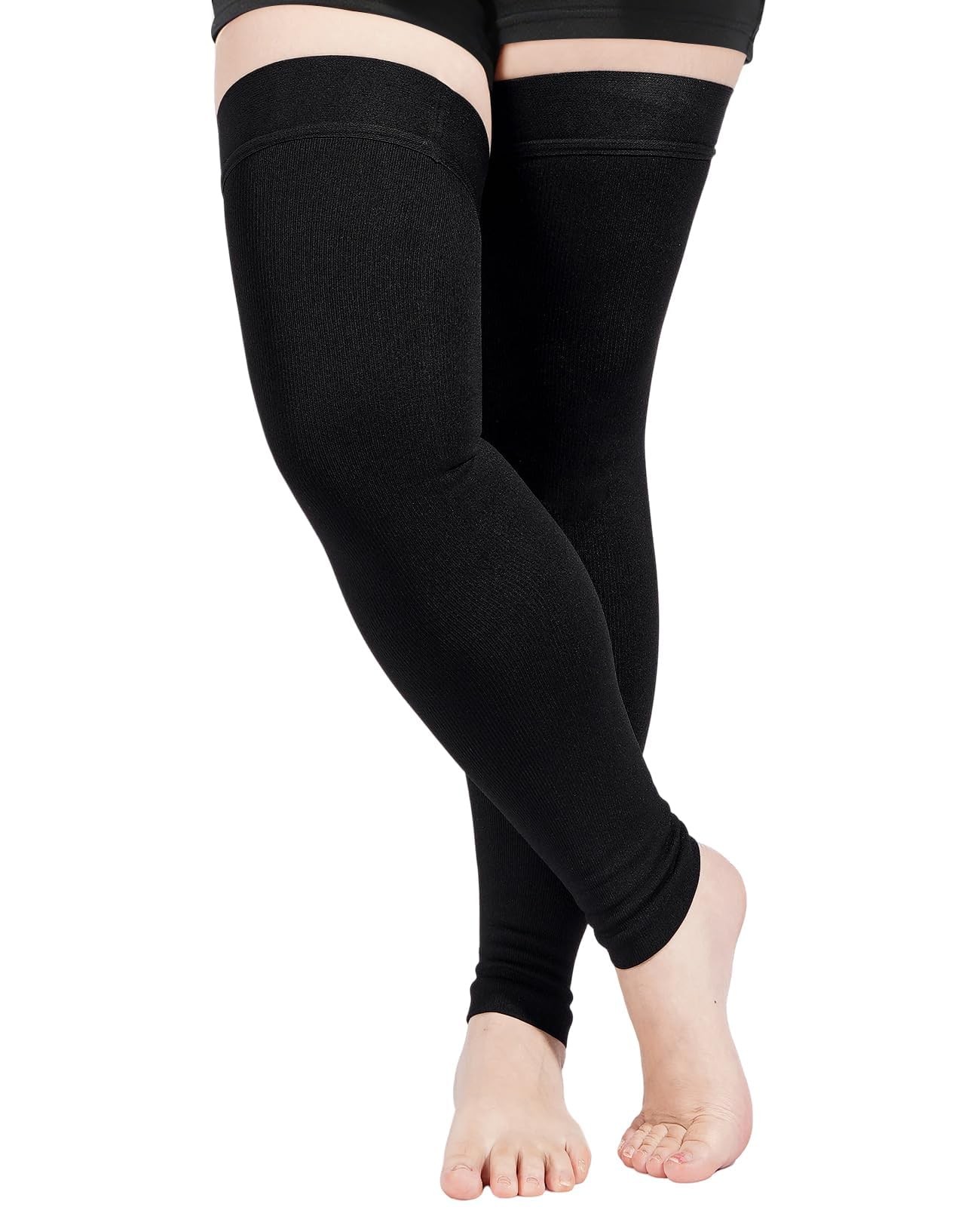 Thigh High Compression Socks Stockings Footless Leg Compression Sleeve for Wo…