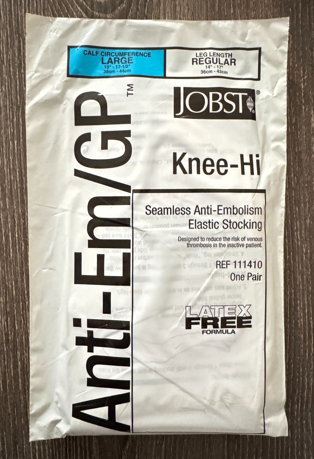 Pack of 2 Jobst Knee-Hi Seamless Anti-Em/GP Compression Stocking -Large/Regular