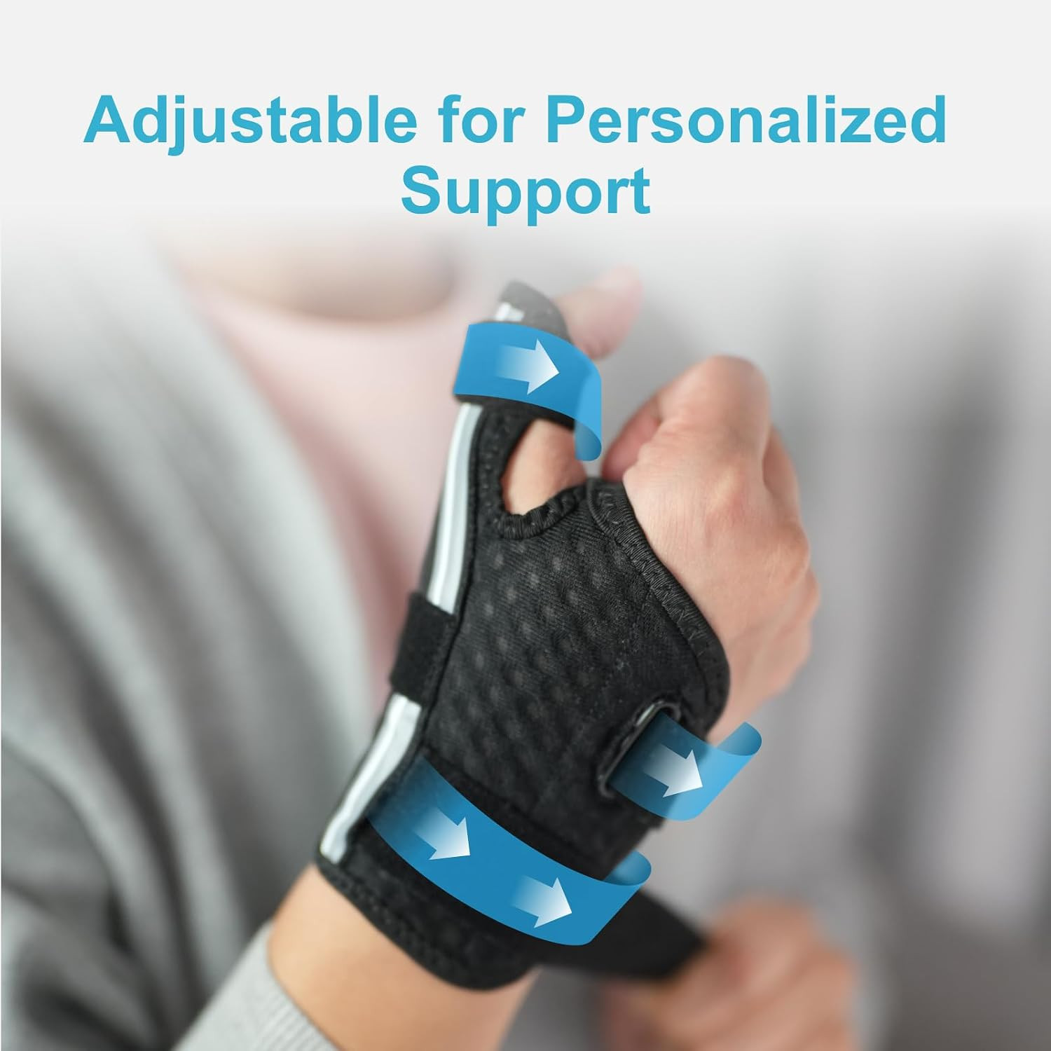 Adjustable Thumb Brace with Triple-Strap System – Unisex | Breathable Spica Spli